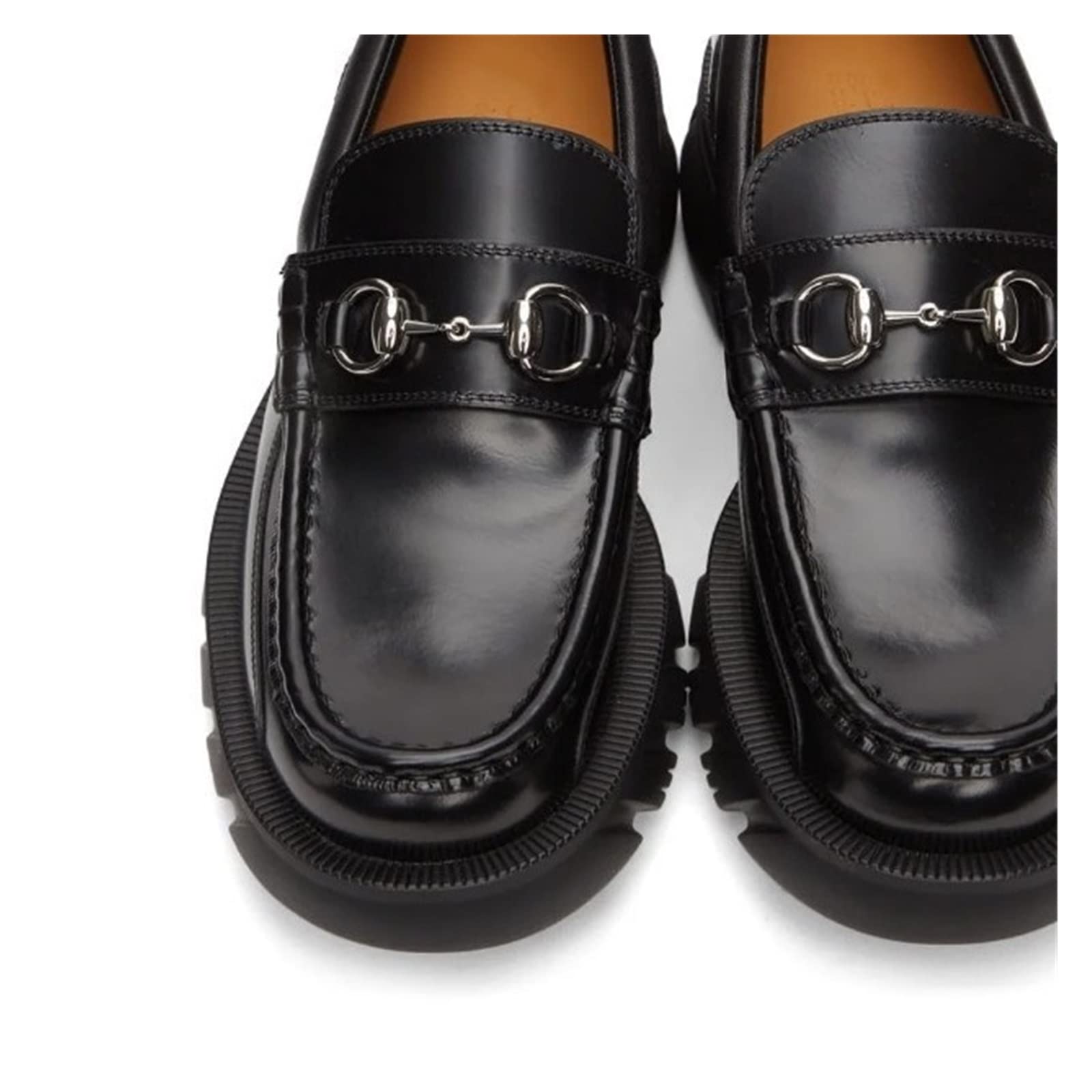 Zapatos de cuero para hombre, con hebilla de metal, plataforma gruesa de piel auténtica, zapatos formales de primavera, sin cordones, para oficina, trabajo, zapatos de vestir, mocasines