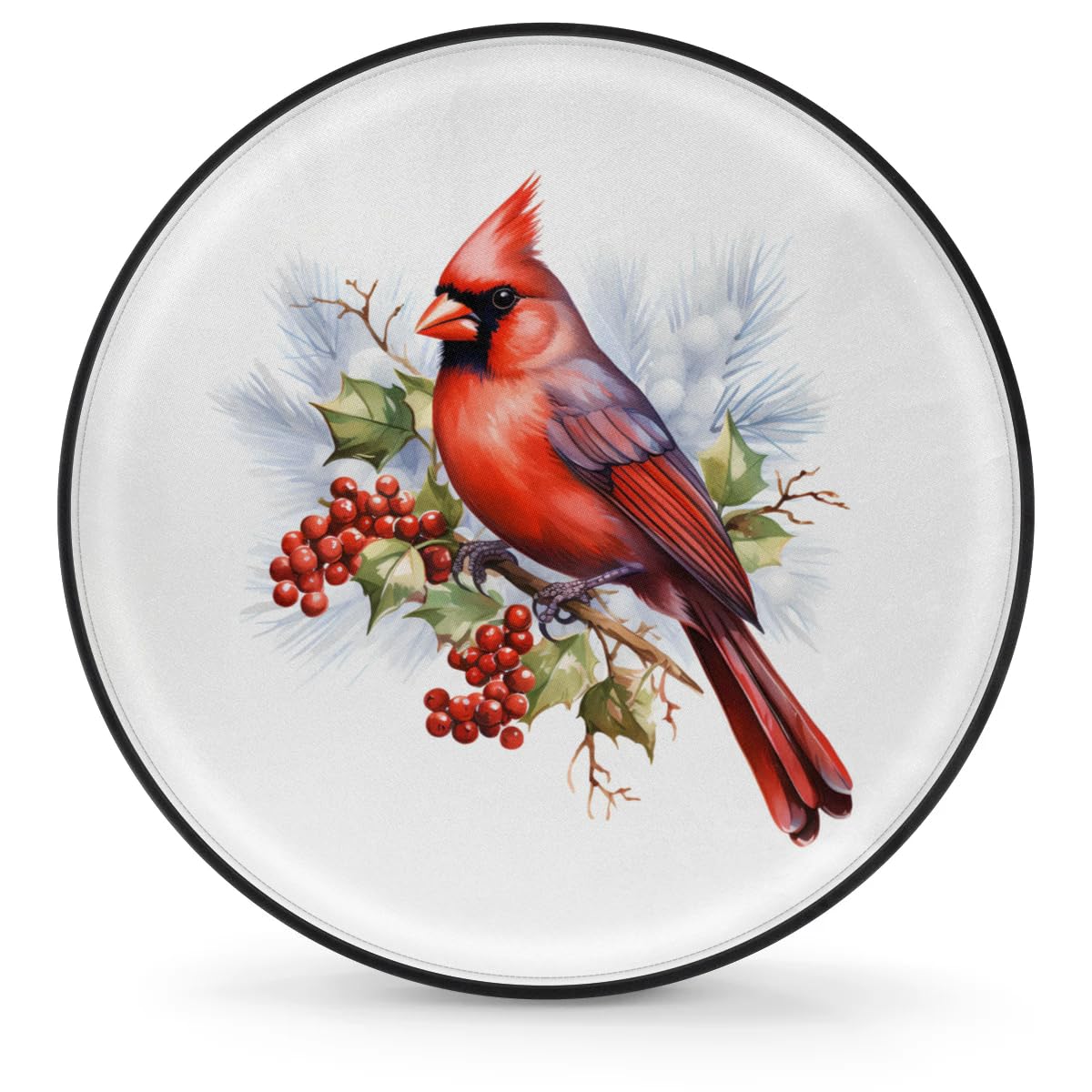 Spare Tire Cover for RV Trailer, Cardinal Holly Tire Covers Universal Fit for Travel Trailer Camper Jeep RV SUV Truck Waterproof Wheel Cover (15 inch for Diameter 27” - 29”),A-1133