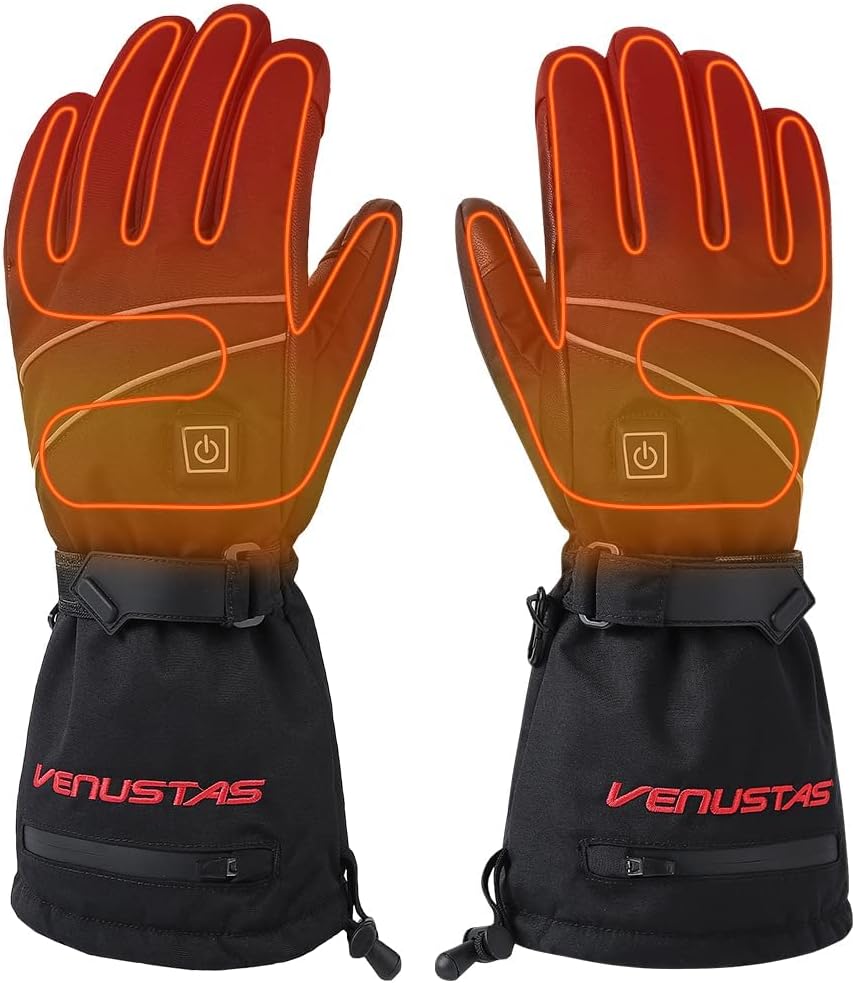 Venustas Heated Gloves for Men and Women, Rechargeable Heated Gloves and Winter Gloves ski Gloves Heat up to 8 Hours, Medium