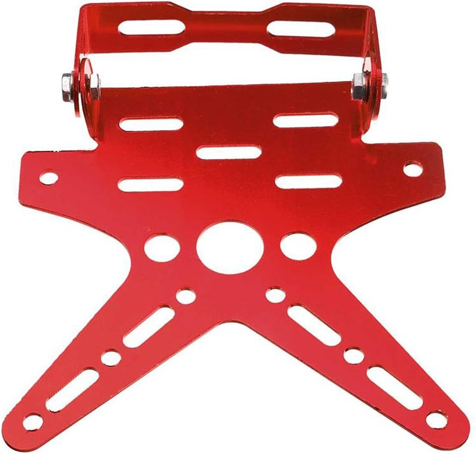 Adjustable Custom Motorcycle Motor Motorbike Fender Eliminator Sport License Plate Bracket Metal Steel Dirt Bike RED