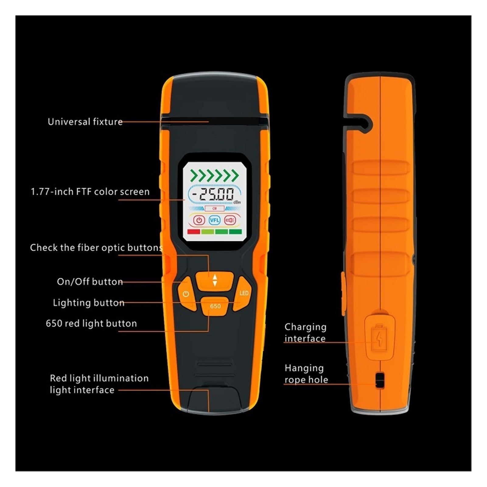 Appareil de mesure de fibre optique, Identificateur De Fiber Optique, Identificateur Optique Électrique En Direct En Une Étape, Localisateur Visuel De Défauts Intégré, 850-1700nm SM MM,Mesure de préc