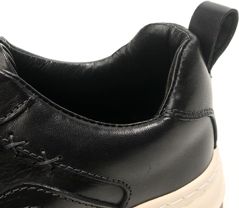 Men's Casual Sneakers Casual Leather Shoes Thick-Soled Comfortable Shoes Round Toe Non-Slip Rubber Soft Sole Lace-ups Breathable Durability Driving Shoes(D,10)