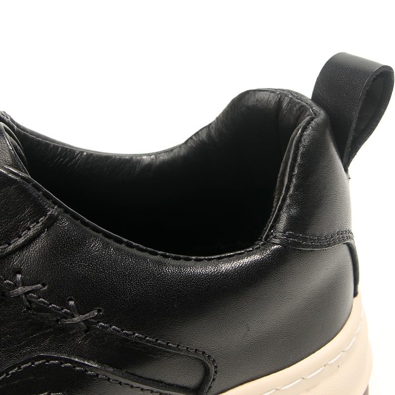 Men's Casual Sneakers Casual Leather Shoes Thick-Soled Comfortable Shoes Round Toe Non-Slip Rubber Soft Sole Lace-ups Breathable Durability Driving Shoes(D,10.5)4