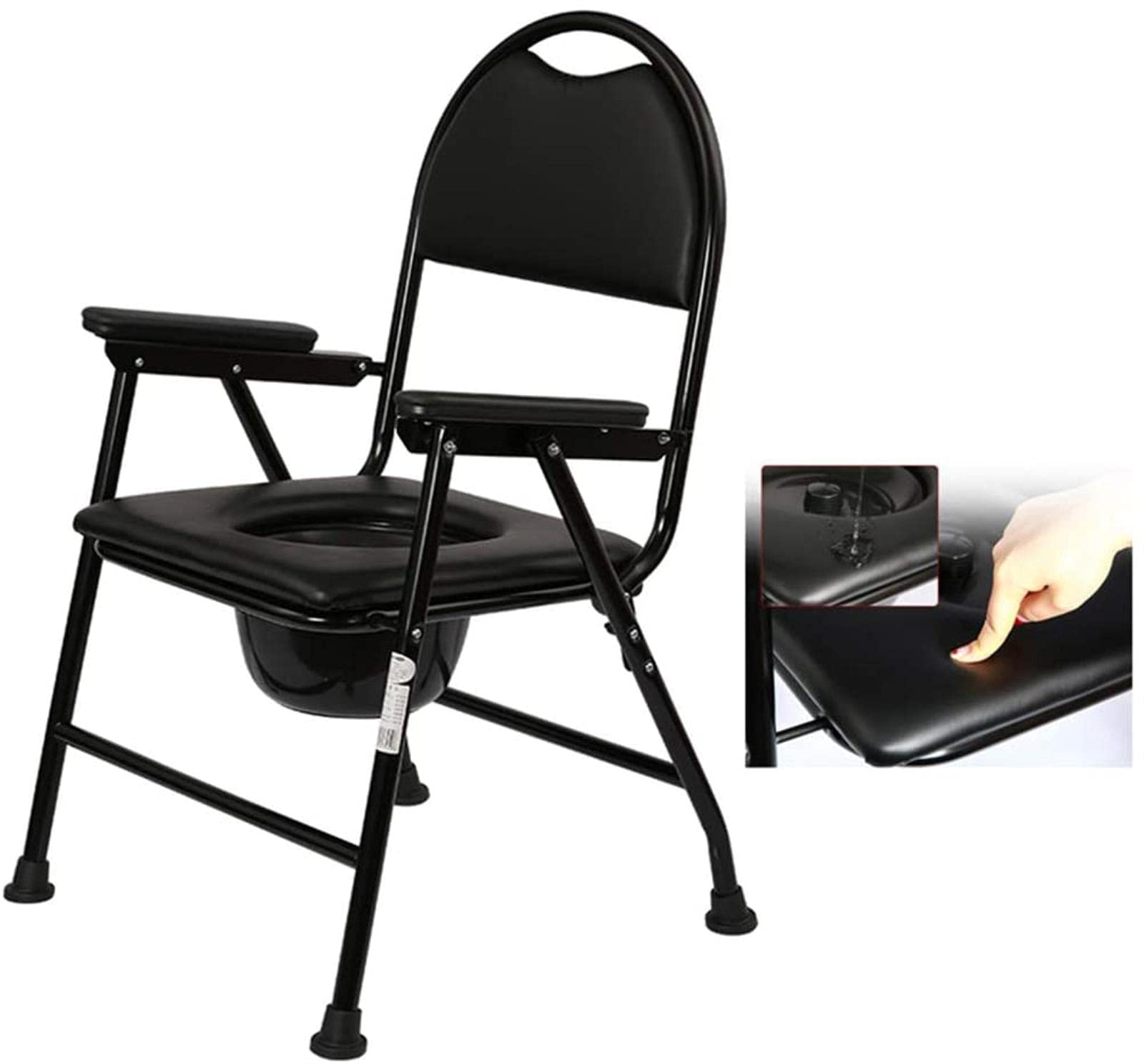 Buy Bedside Commodes Foldable Pregnant Women Commode Seat with Backrest