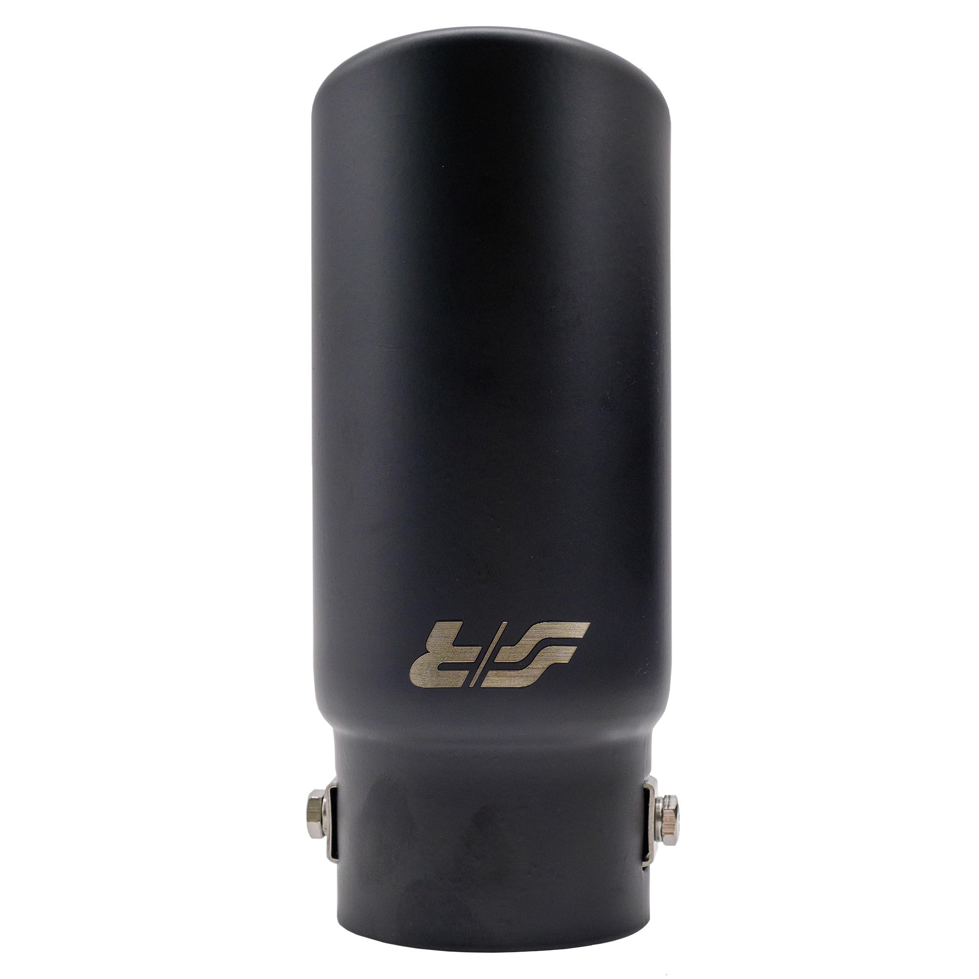 Simoni Racing TRX/01N Terminale di Scarico Universale, Uscita Singola inclinata 75 mm, in Acciaio Inox Nero