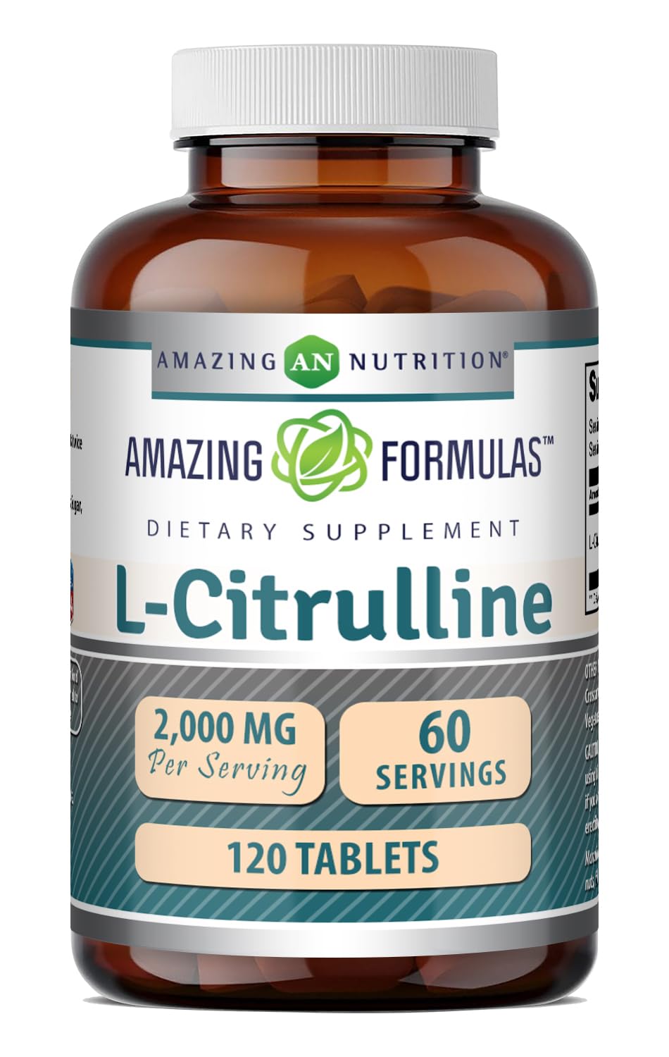 Amazing Formulas L Citrulline 2000mg Per Serving 120 Tablets Supplement | Amino Acid Supplement for Men & Women | Non-GMO | Gluten Free | Made in USA 120 Count 120 Count (Pack of 1)
