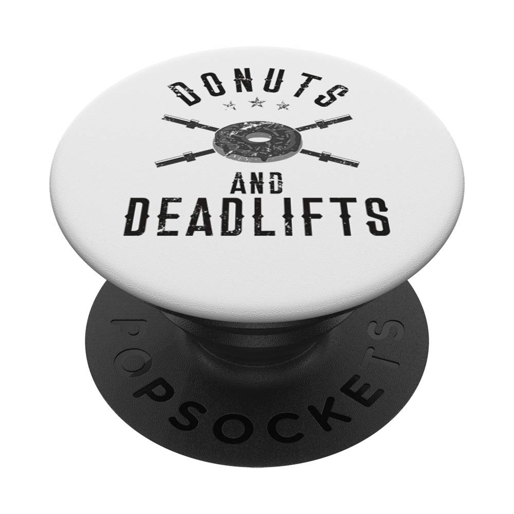 Donuts and Deadlifts Funny Doughnut Workout Bodybuilding PopSockets PopGrip: Swappable Grip for Phones & Tablets