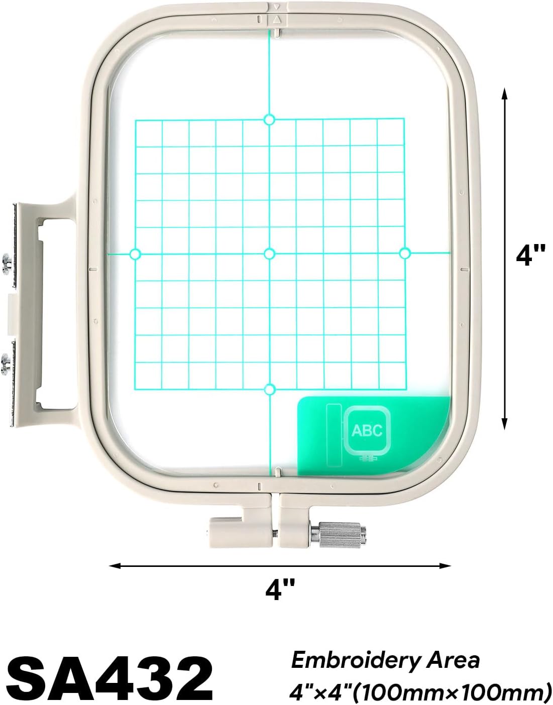 Sew Tech Embroidery Hoops for Brother SE700 SE600 SE725 SE400 SE630 SE625 SE425 PE550D PE540D PE545 PE535 PE525 PE500 LB5500 Innovis Babylock Brother Embroidery Machine Hoop (4x4 - SA432)