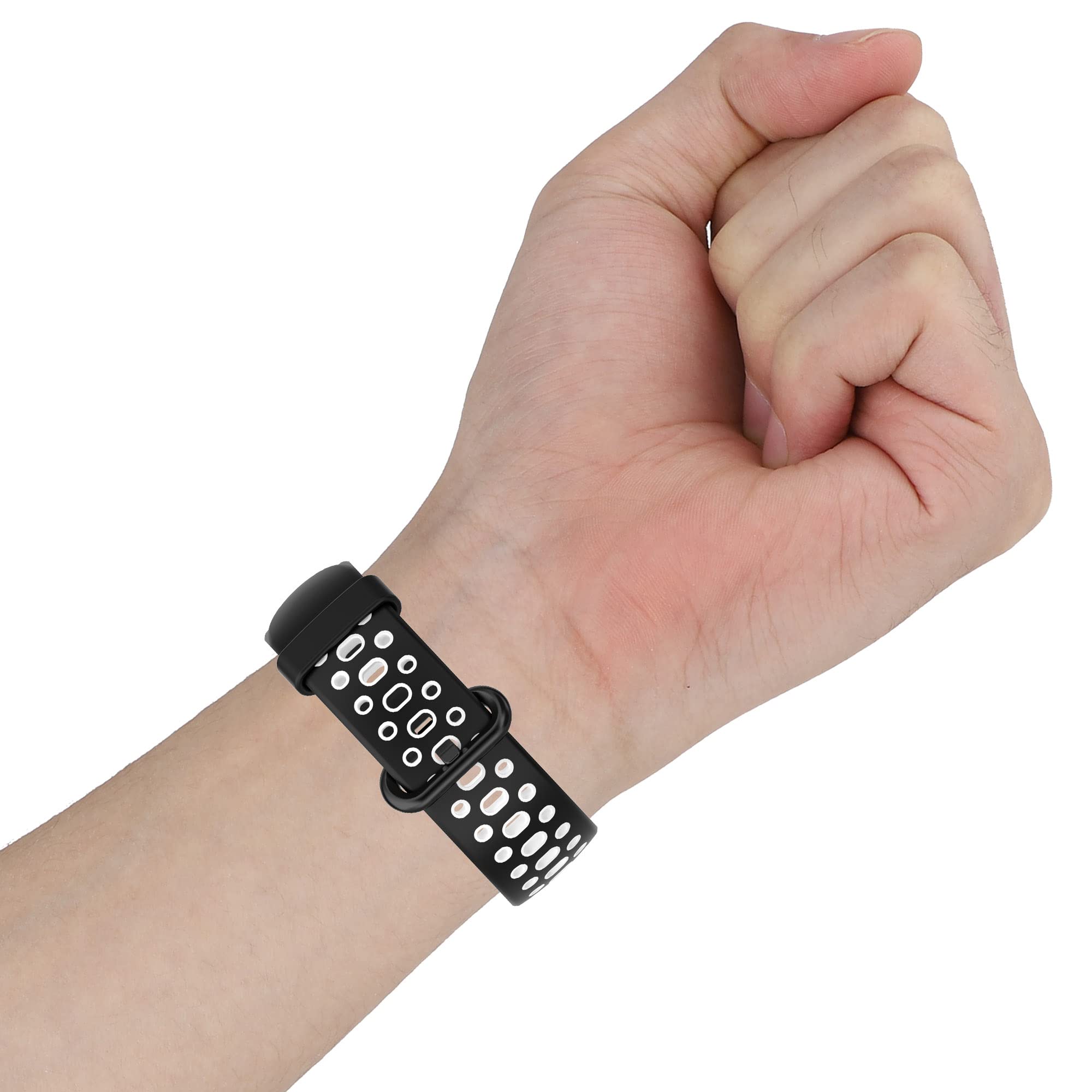 Bracelet en silicone compatible avec Xiaomi Mi Watch 2 Lite/Redmi Watch 2 pour homme et femme, bracelet de rechange pour montre Redmi Watch 2 (noir/rouge, noir/gris)