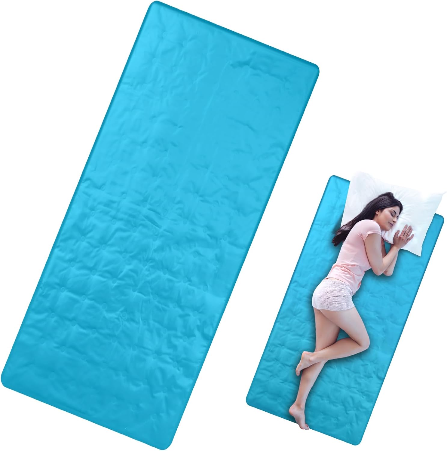 Cooling Pad Mat for Sleep Cooling Mattress Pad Gel for Bed, Relieve Pain, Summer Hot Flashes, Adult, Pets, No Water or Electricity Required(Light Blue,60 x 20 Inch)