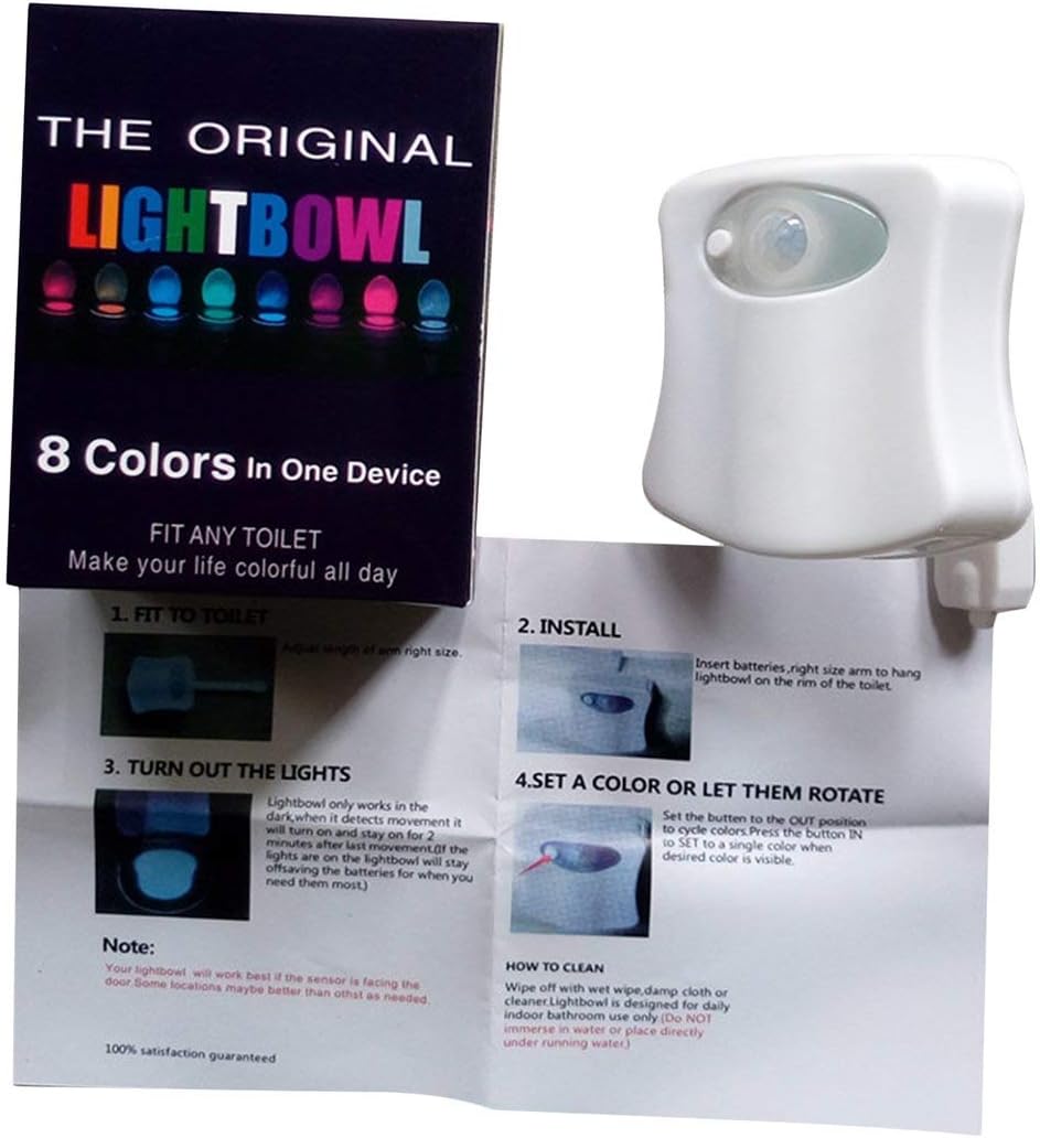 Kurphy Smart Motion Activated Sensor Toilet Night Light LED Light 8 Colors Human Induction Lamp For Home Bathroom