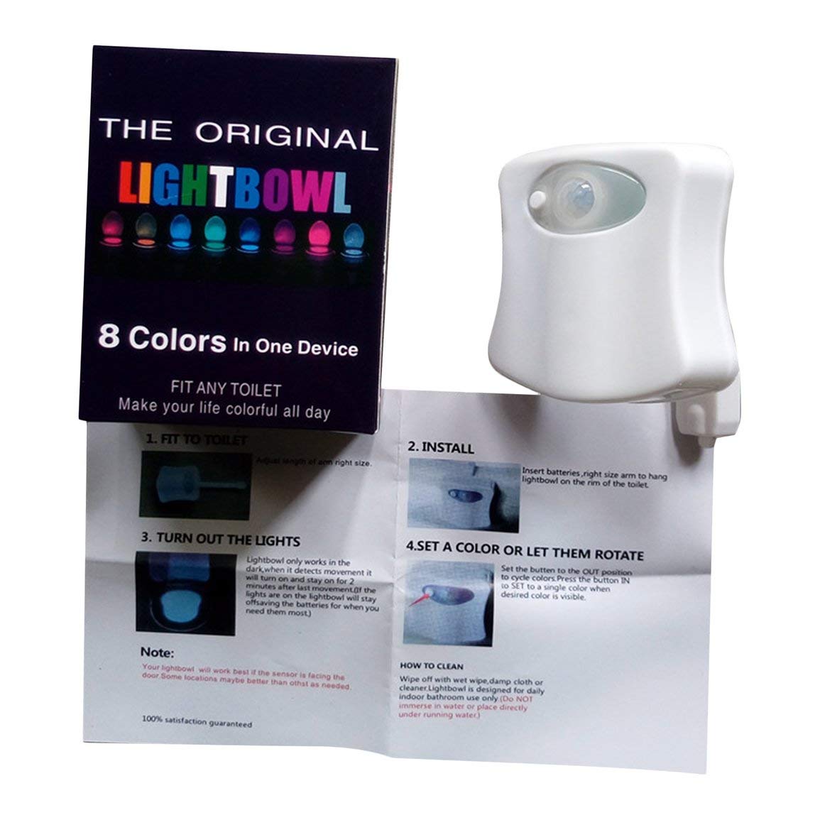 Kurphy Smart Motion Activated Sensor Toilet Night Light LED Light 8 Colors Human Induction Lamp For Home Bathroom