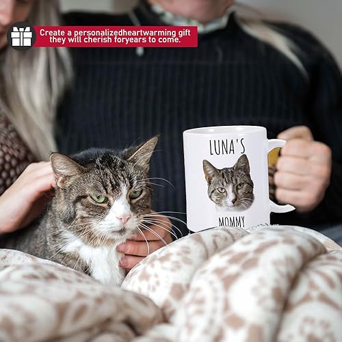 Miniatura 3 de Taza de café personalizada para gatos, taza de foto de gato personalizada, taza de café de tía de gato, taza de café personalizada para mascotas con
