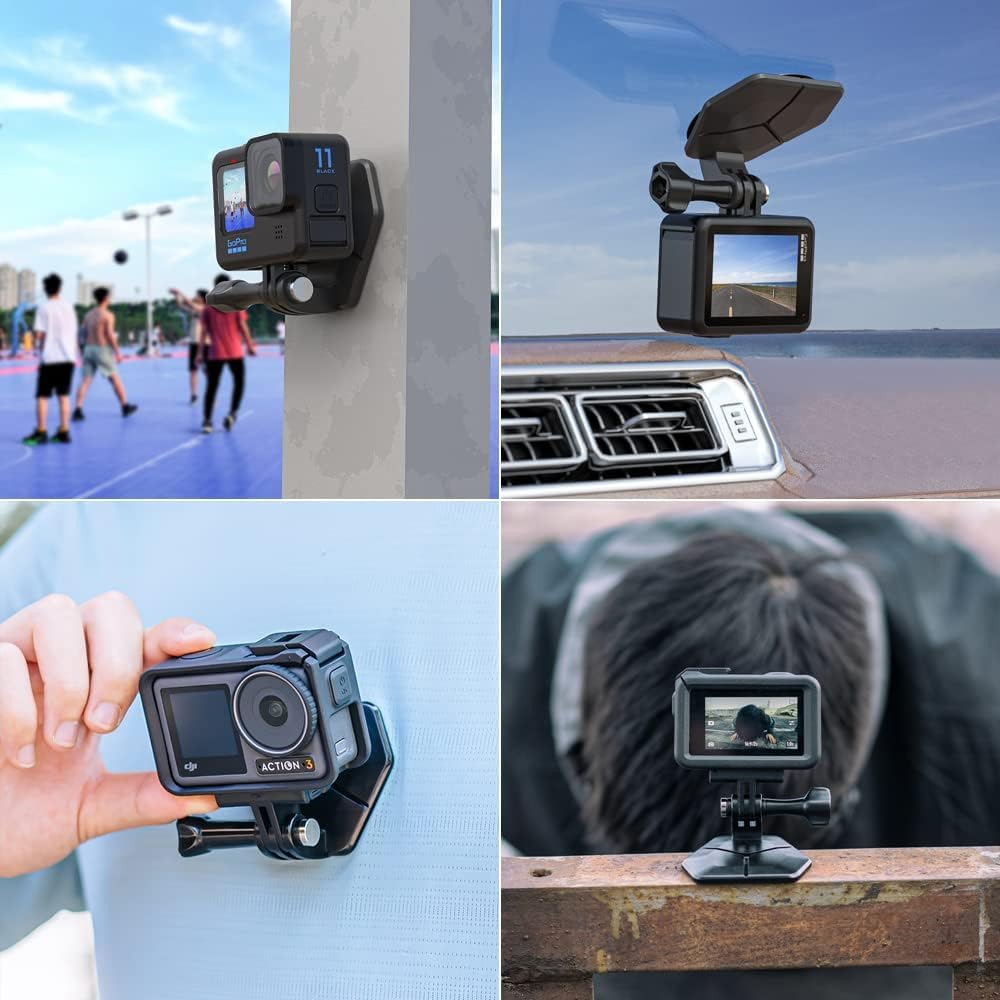 Magnetische Brusthalterung mit Umhängeband, 360° POV unsichtbare Selfie-Halskette, Schlüsselbandhalterung, kompatibel mit GoPro Hero 12 11 10 9, Insta360, DJI Action 4 (Schwarz-01)