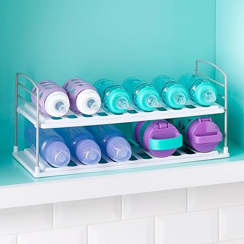 Miniatura 7 de YouCopia UpSpace - Organizador para 9 botellas de agua y tazas de viaje, estante de almacenamiento ajustable para organización de cocina y armarios