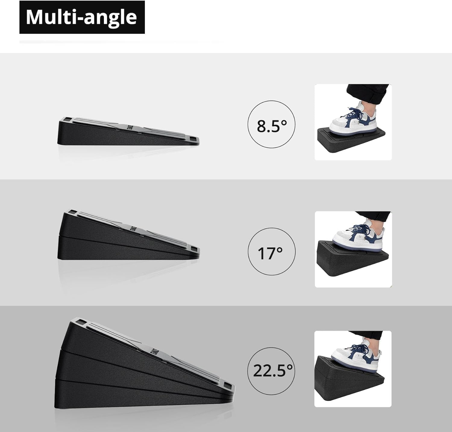 BOOSTEADY Wadendehner im 3er Set, verstellbare Winkel Wadenstretcher Slant Board für Wadendehnung rutschfester Gummi Squat Wedge Slant Board für Physiotherapie, Heimübungen, Kniebeugen, Wadendehnung