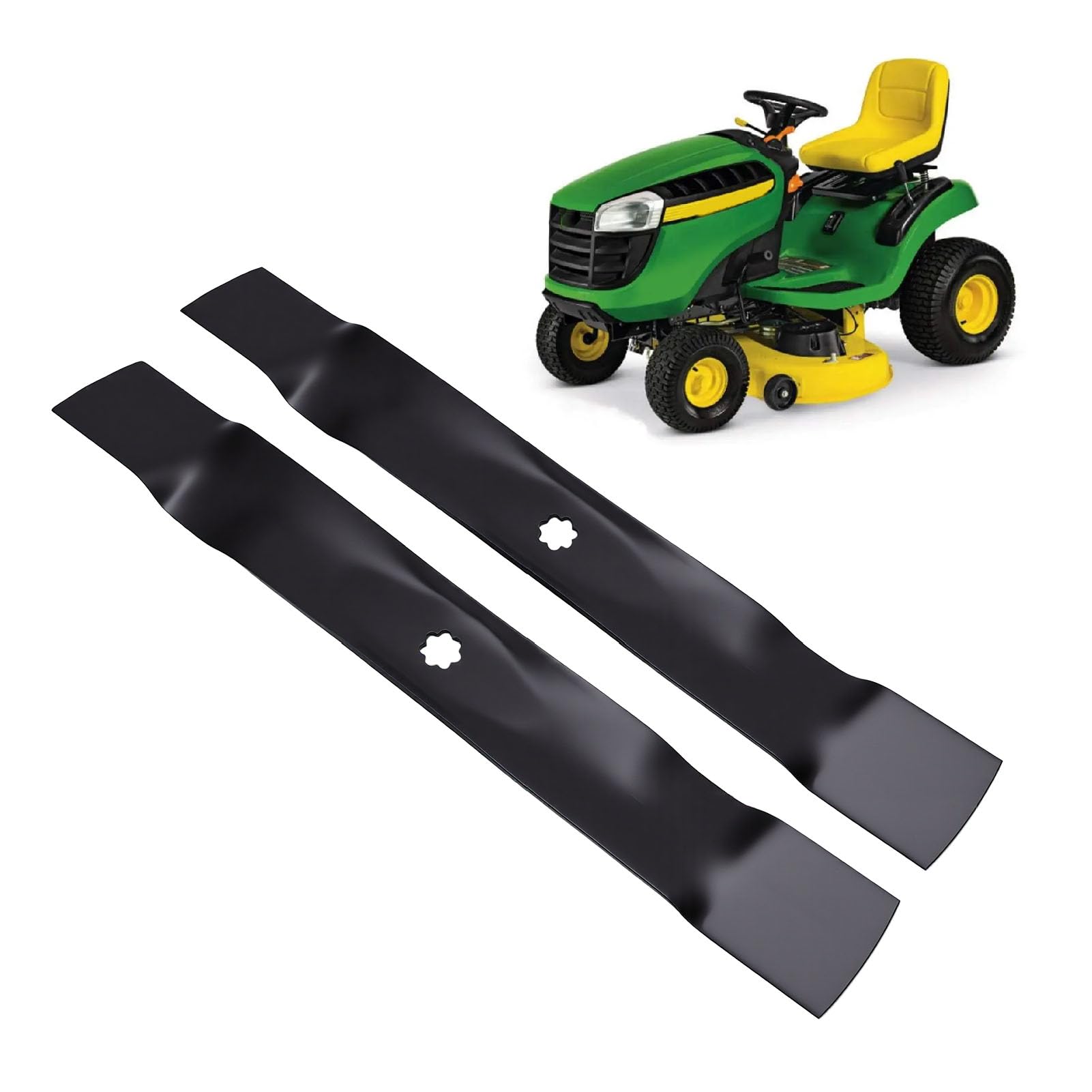 banapoy Lame per Tosaerba, 2 Lame di Ricambio in Acciaio al Carbonio per Tosaerba Deere E100 E110 E120 E130 X105 X106 X110 X120 X125 X126 X145 X300 42 Pollici GX22151
