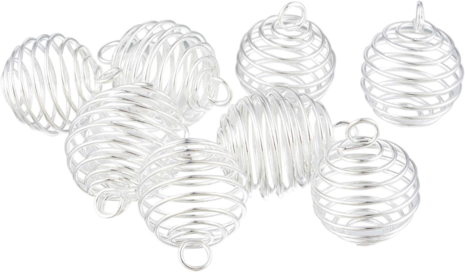HOUSWEETY 20 Pcs Spiral Bead Cages Pendants Findings 25x20mm Amazon