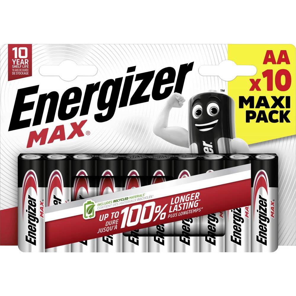 10 x AA Energizer MAX Alkaline Batteries- Pack OF 10