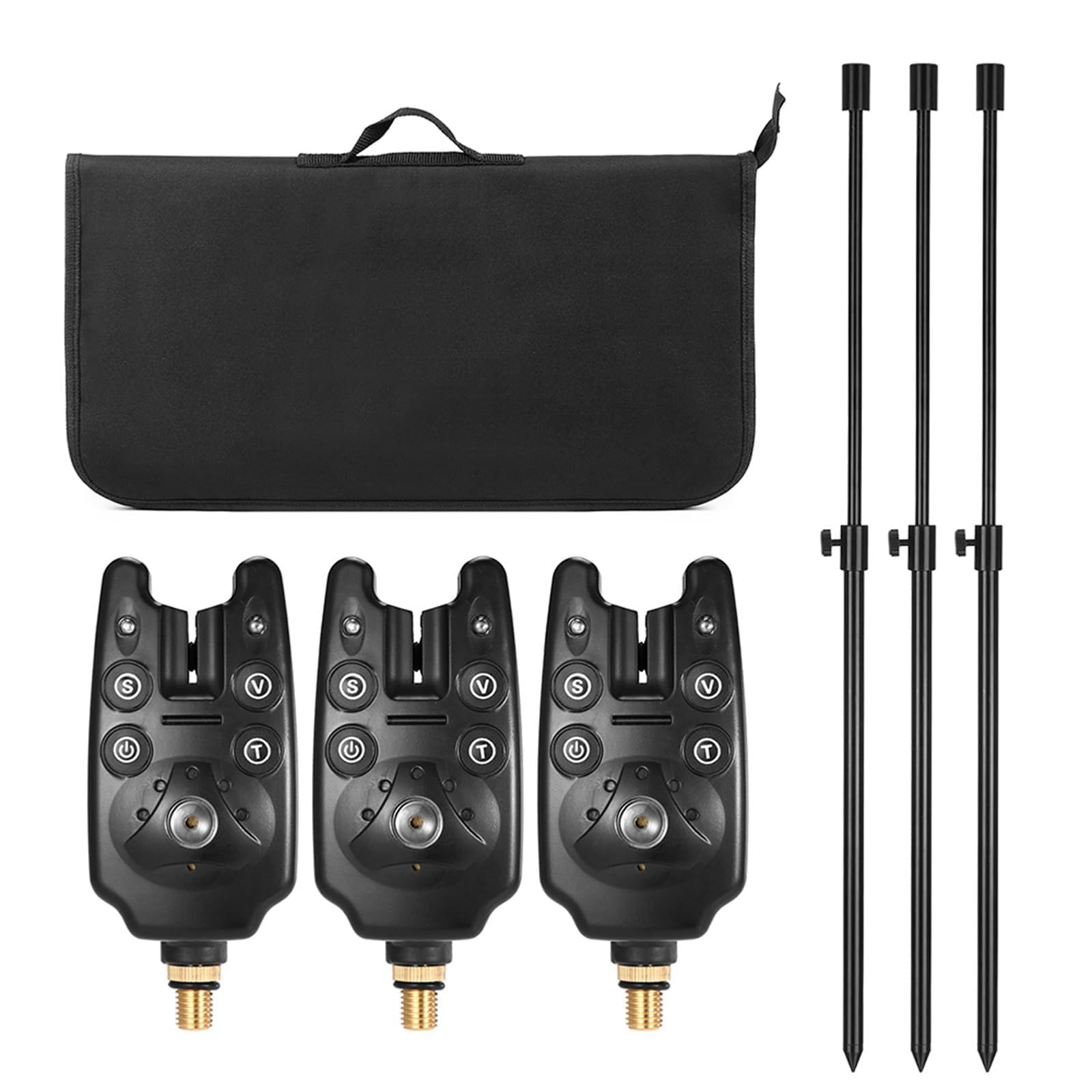 Bissanzeiger zum Angeln, Bankstick-Set mit gepolsterter Angelwerkzeugtasche
