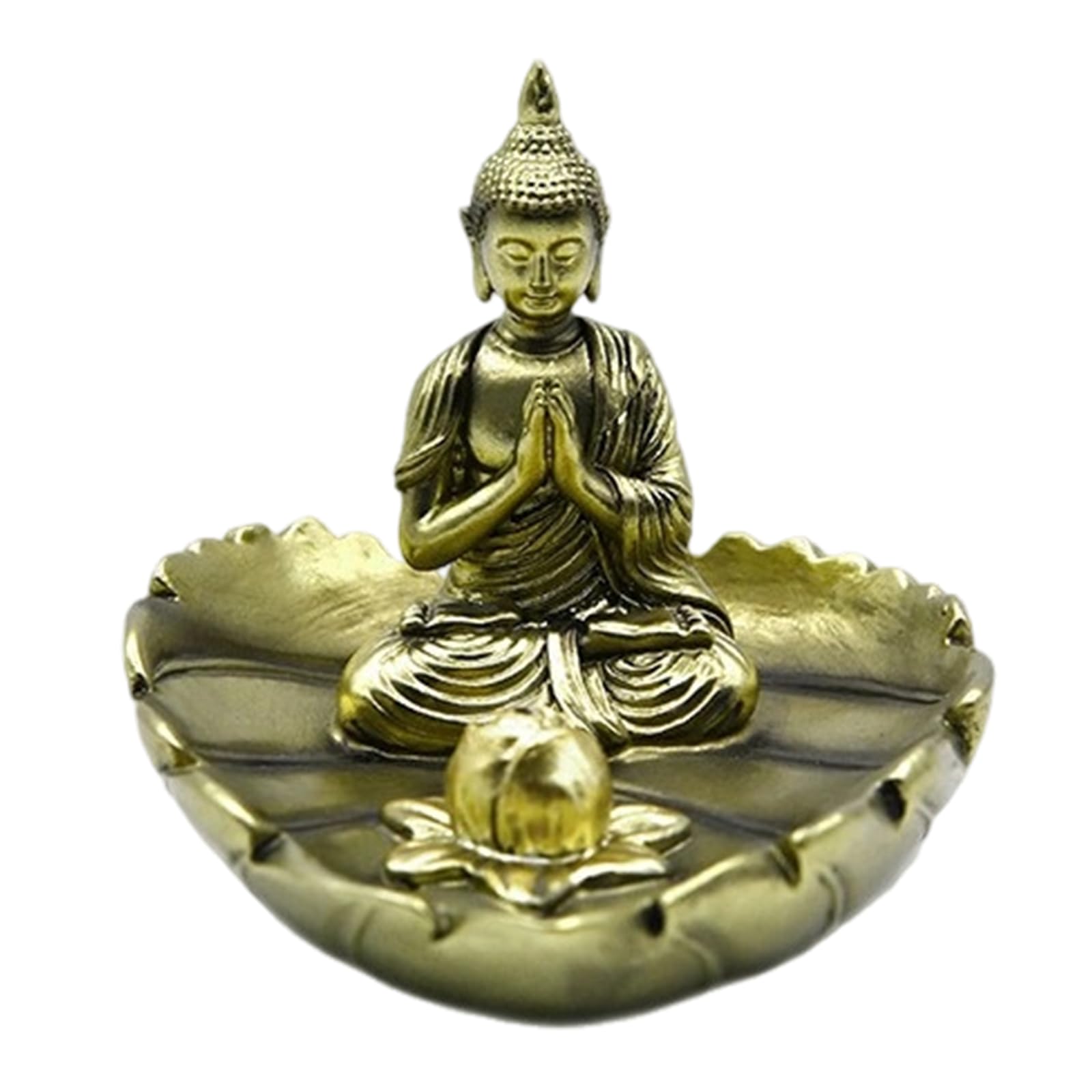 Resin Buddhas Statue with Incenses Burners Holder Table Ornament for Yogas Meditations Home Table Decors Spiritual Gift Stick Holder with Design Desk Ornament Spiritual Present