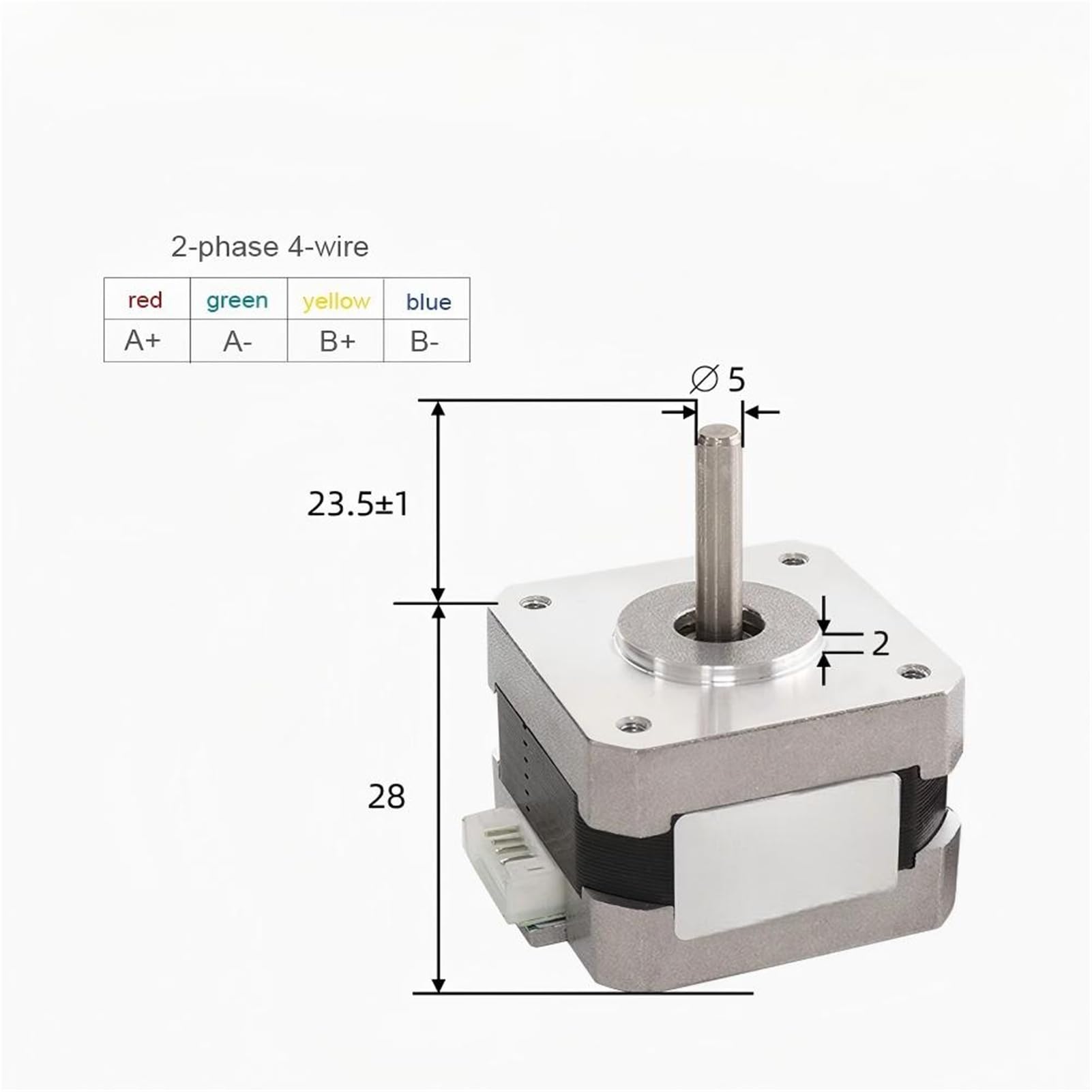 Moteur pas à NEMA17, 1,3 a, biphasé, quatre fils, accessoires d'impression 3D, 2 pièces moteur