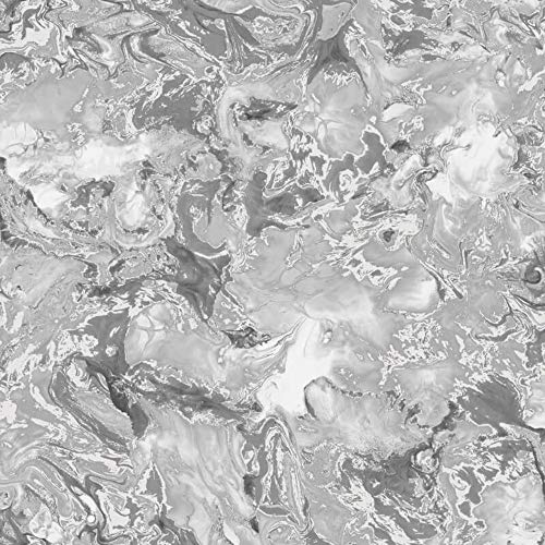 Muriva Elixir Marble Silver Wallpaper 166501 - Feature Metallic Marble Effect