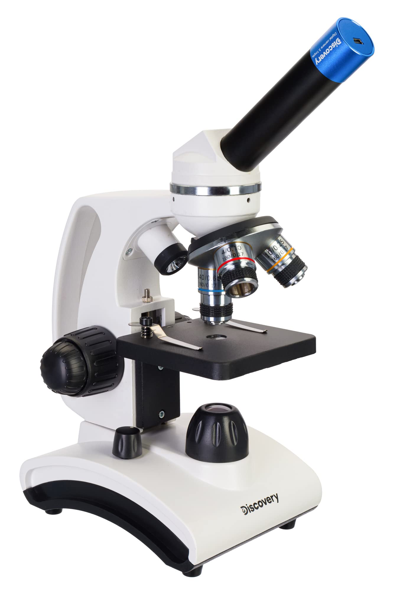 Przenośny Metalowy Cyfrowy Mikroskop Edukacyjny dla Początkujących i Dzieci Discovery Femto Polar z Kamerą 3 Mpix i Kolorową Książką w Języku Polskim w Zestawie