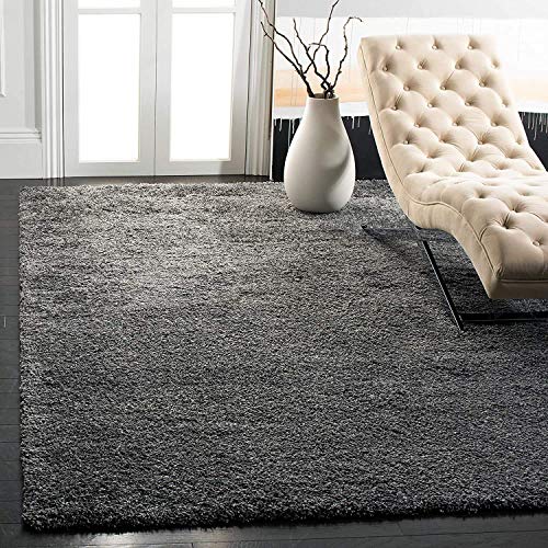 Image of Premium Antiskid Shaggy Carpet /Rug Plain Fur Rectangular Rugs,Soft Microfiber for Bedroom,Living Room,Kids Room,Hall etc (Grey, 5x8 feet)