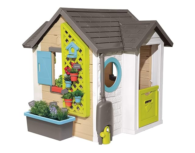 Smoby - Casita Infantil Tematizada Garden House con Múltiples Accesorios, para Niños a Partir de 2 Años