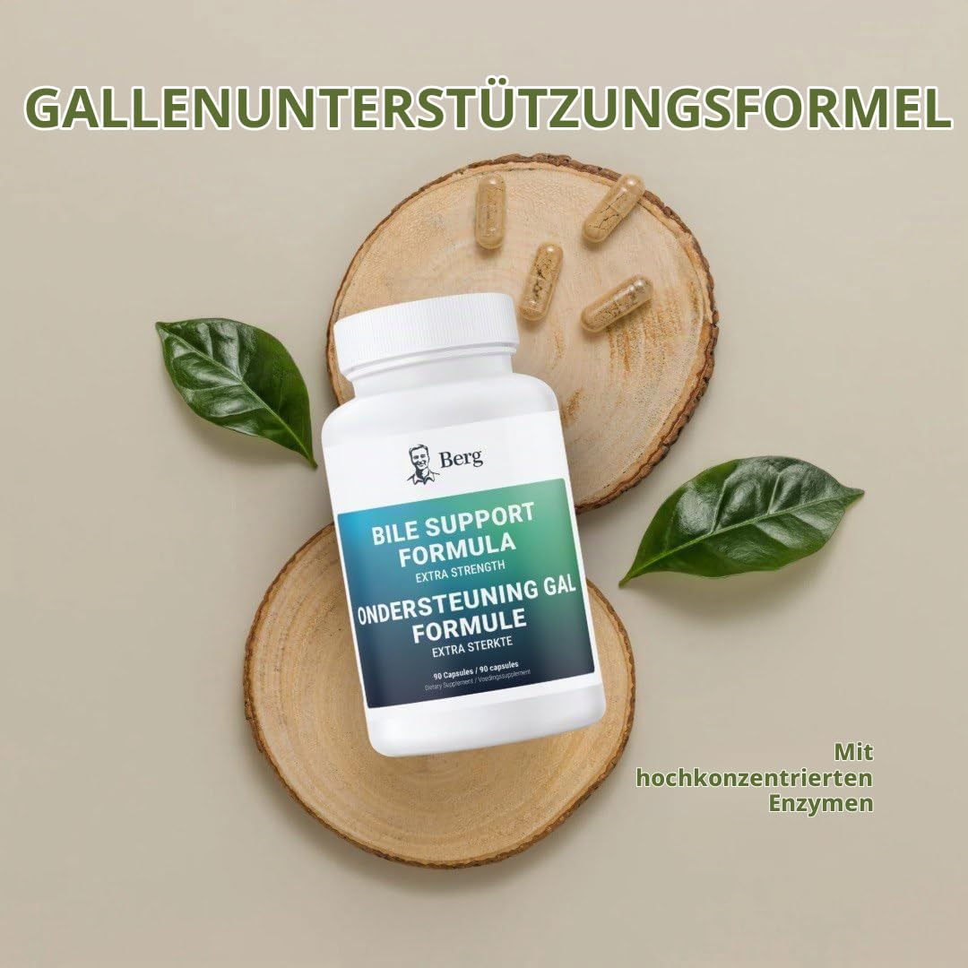 Berg Gallenblasen-Unterstützung Extra Stark – Mit Betain HCL, Pankreatin, Cholin & Verdauungskräutern – 90 Kapseln