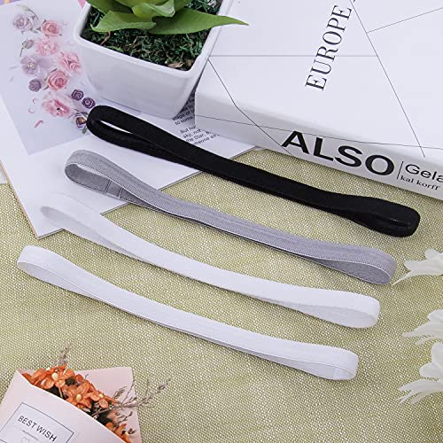 Image of Duufin 20 Pieces Elastic Headbands Non Slip Sport Headband Thin Sweat Workout Headband Elastic Sports Headbands for Women, Men and Girls