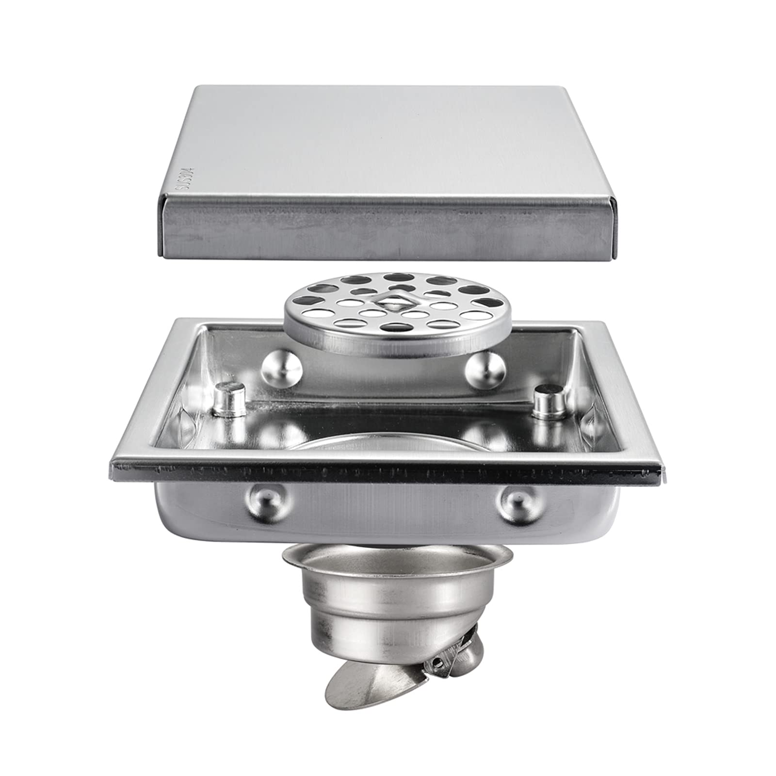 Siphon de sol carré haut de gamme en acier inoxydable 304 pour évacuation durable