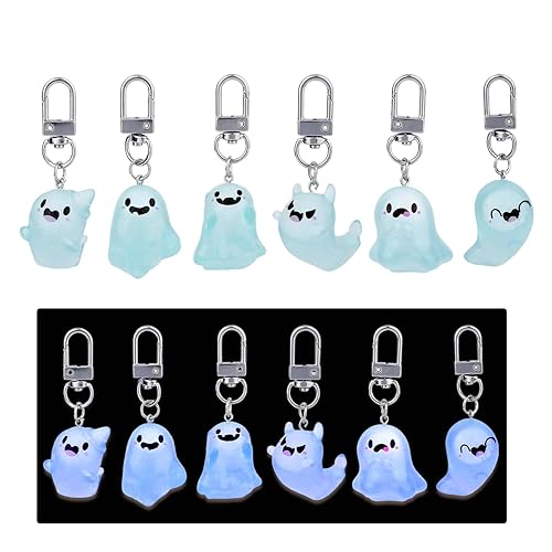 Halloween Funny Keychain, Cute Ghost Pendant Keyrings for Men, Unique