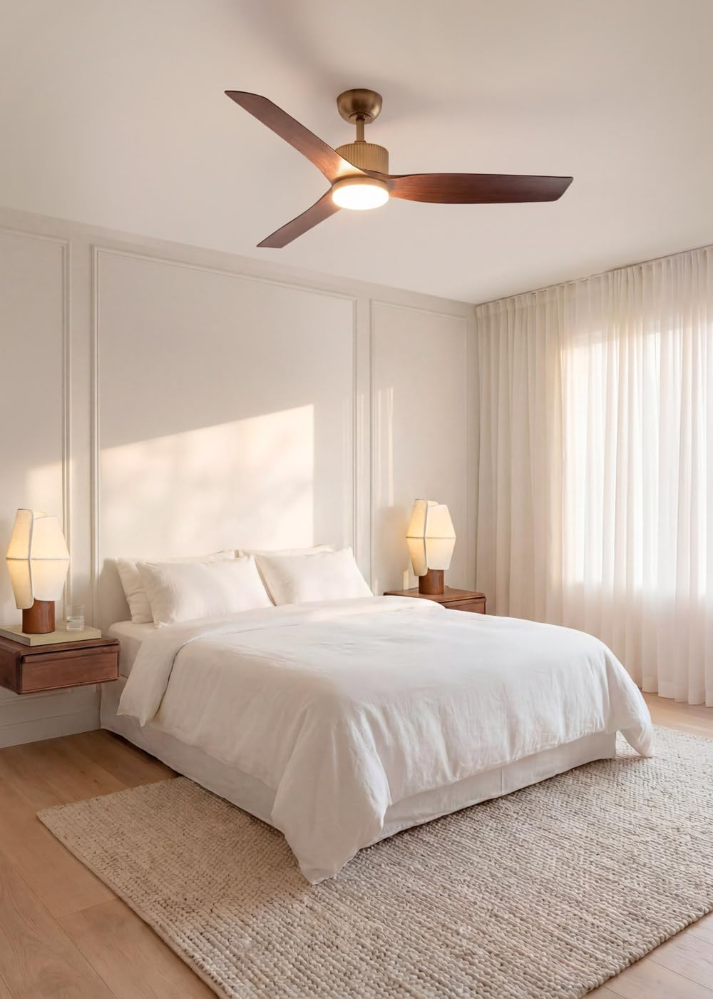 CREATE / WIND ASTORIA/Ventilador de techo con luz / 43W, Silencioso, Ø132 cm, 6 velocidades, luz LED, programable, función verano - invierno
