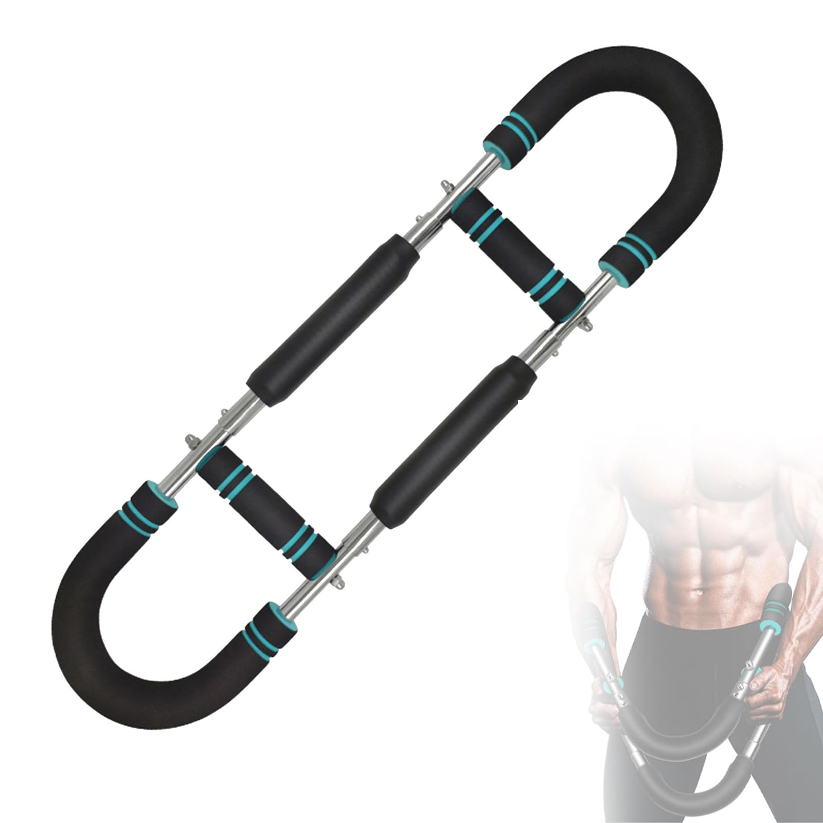 Twister Arm Trainer, Adjustable Forearm Strengthener, Twister Arm Exercise Equipment, Chest Workout Equipment, Portable Power Twister Bar Spring Resistance for Home (Blue)