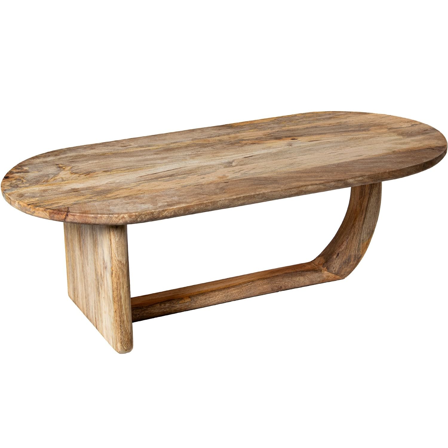 Table basse rectangulaire bois naturel 110x36x53 meuble salon