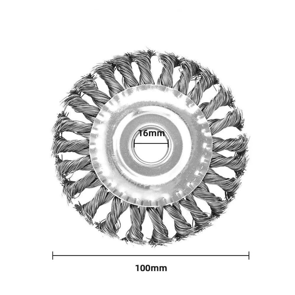 Brosse à disque en fil d'acier pour meuleuse d'angle, 100 mm