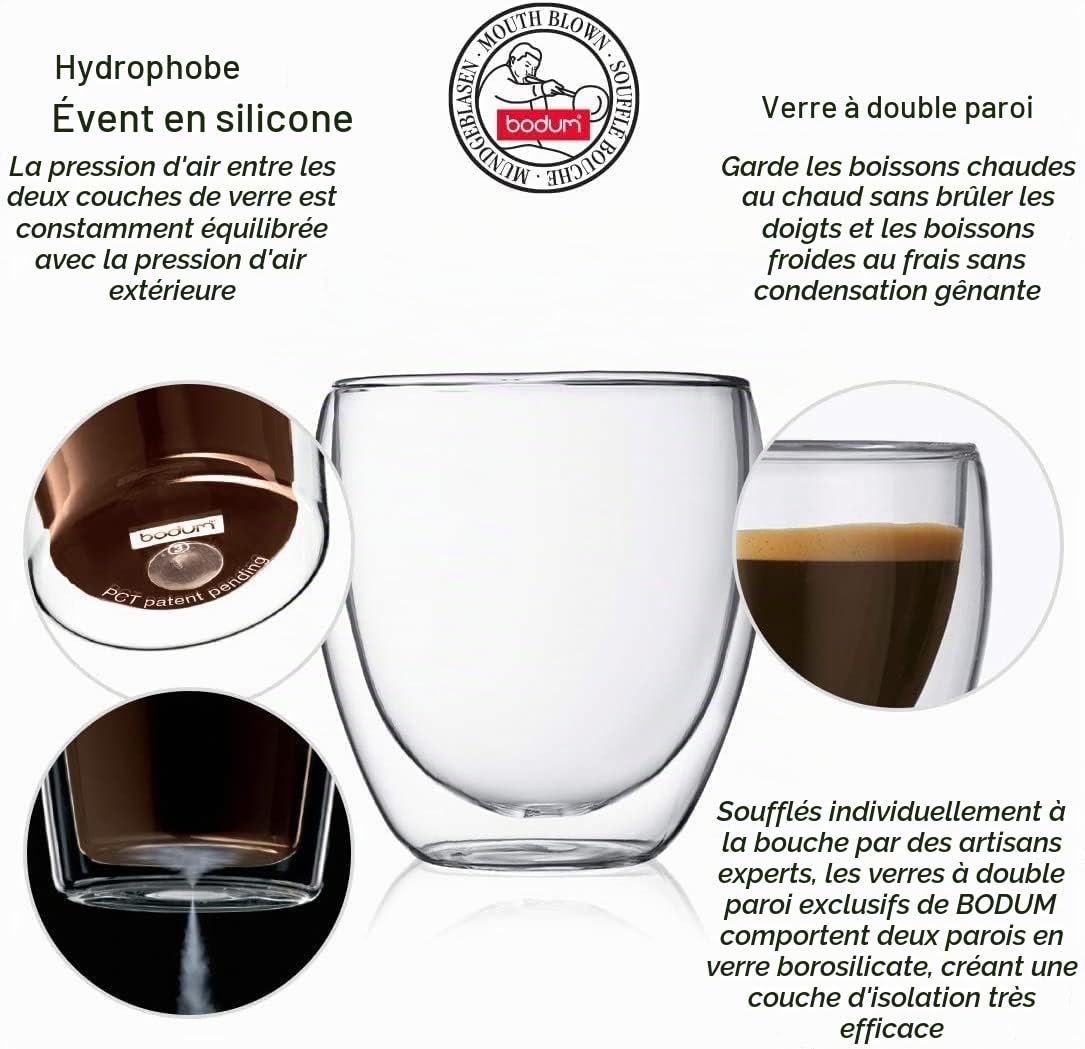 Bodum - 4547-10 - Assam - Set 2 Verres Double Paroi - 40 cl