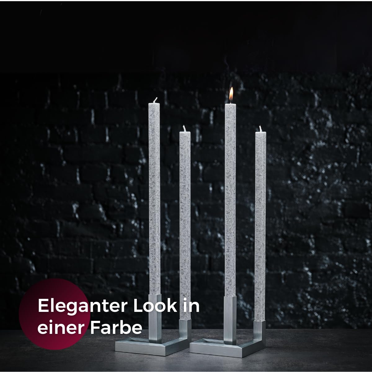 Designcandles Kerzenhalter und 4 Classic Kerzen 40 cm: P-Tube für 2 Kerzen Classic P-Tube CTA6 - Ambiente Kerzen