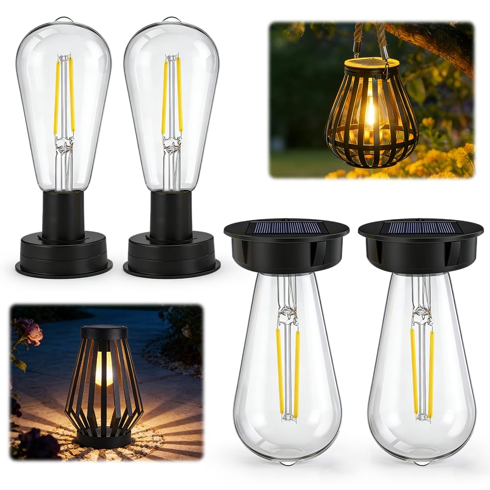 NAVESO 4 Stück Solar GlüHbirne DraußEn,8cm Solarleuchten Ersatzteile,600mah Solar Glühbirnen für DraußEn Ersatz,Solarglühbirne Outdoor,Solar Birnen für Solarlampen Solarlaterne Gartenleuchten DIY Deko