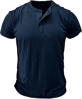 2025 - Hombre Primavera Verano Algodón Manga Corta Botón Bolsillo Cuello Pecho Color sólido Camiseta Deportiva La Hombres Manga Larga