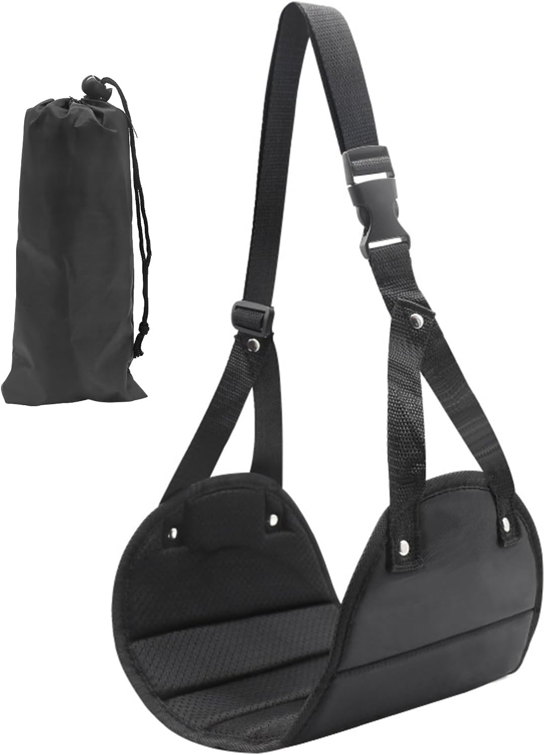 Onezebra Footrest, Foot Hammock for Flight, Travel Essential, Portable Plane Leg Rest, Provides Relaxation and Comfort for Long Flights, Adjustable Foot Hammock for Travel (Black)