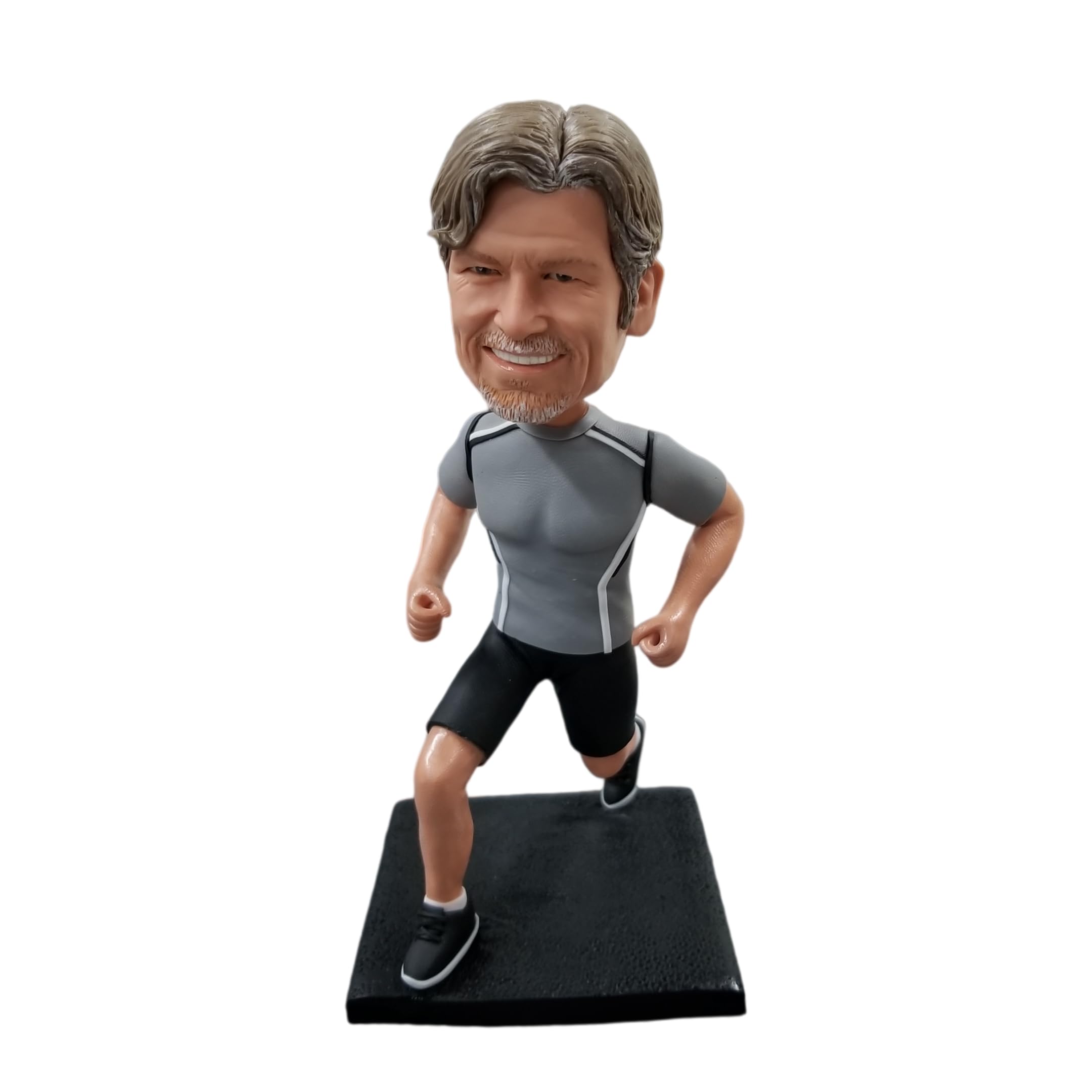 Figura 3D personalizada de Bobblehead, figura 3D de la foto, corredor masculino en ropa deportiva, escultura deportiva personalizada, regalos para entusiastas del correr, amantes del fitness