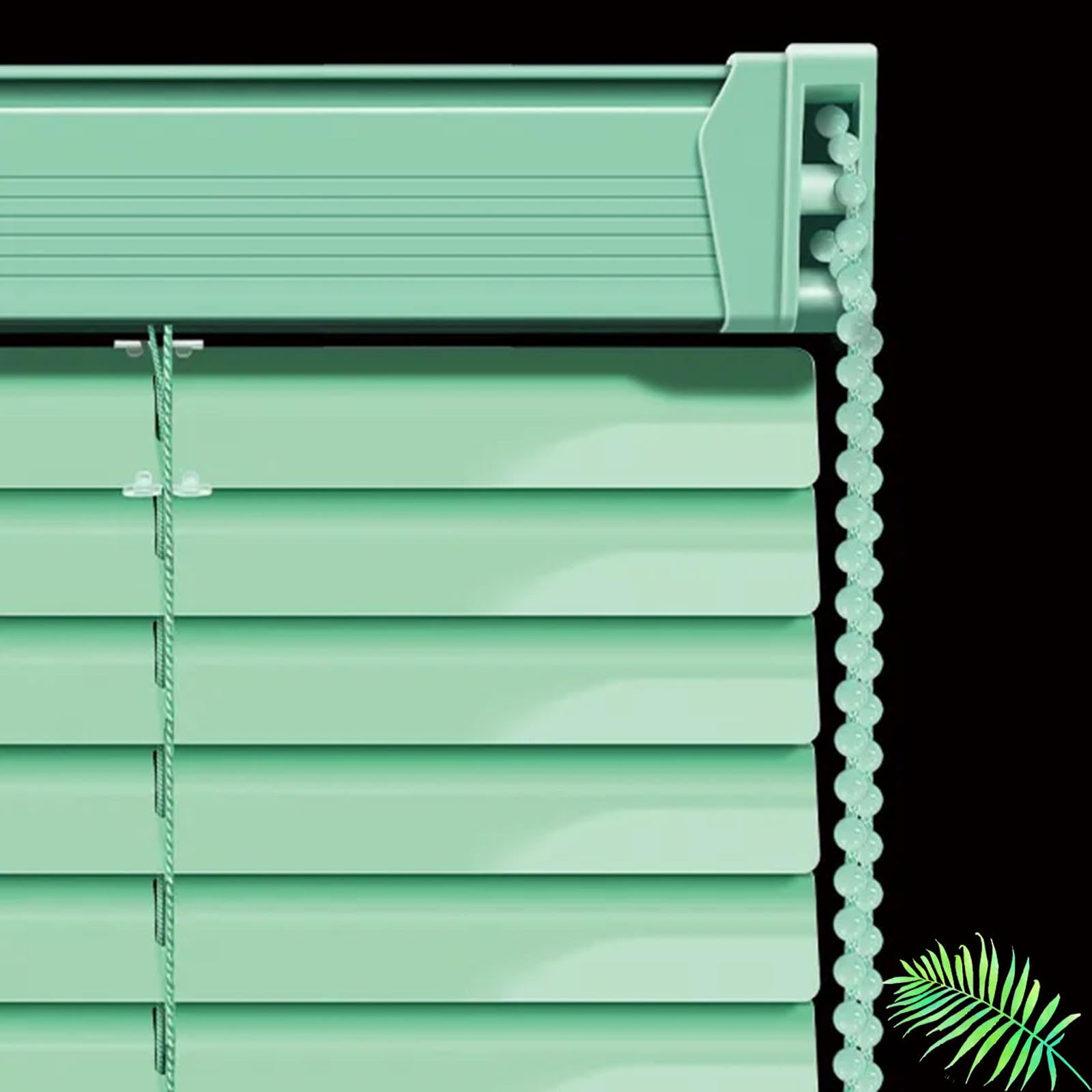 Grüne Jalousie 60/70/80/90/100cm Breit,Metall Aluminium Jalousien Für Fenster,Sichtschutzvorhänge,Verdunkelungs/Wärmeschutz Horizontal Jalousette,25mm Lamellen Jalousetten,W×H-90×140cm(35*55in)