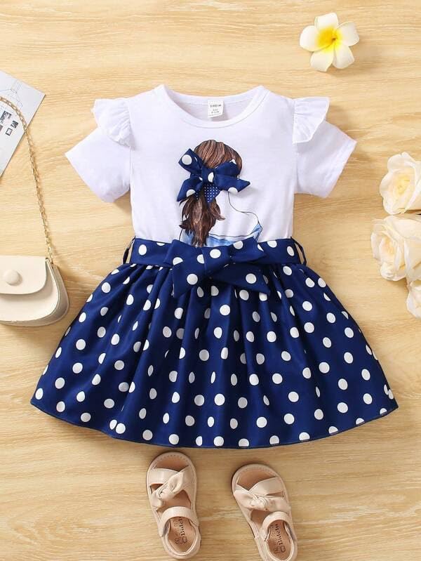 Image of Buy & Try Bali Lycra Fabrick Printed Girl Frock Dress