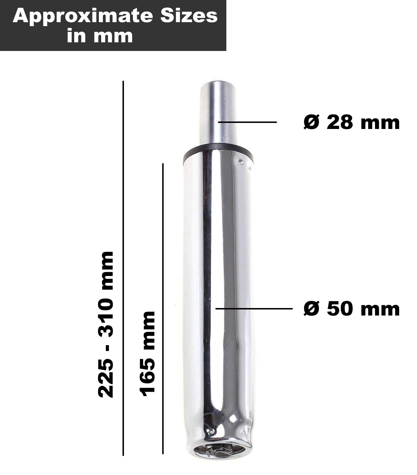 KXD5202-85 podnośnik gazowy do krzesła biurowego, długość całkowita 225 mm – 310 mm, długość tłoka 165 mm / 165 mm, zapasowa sprężyna gazowa do taboretu, krzesło obrotowe, regulacja wysokości,