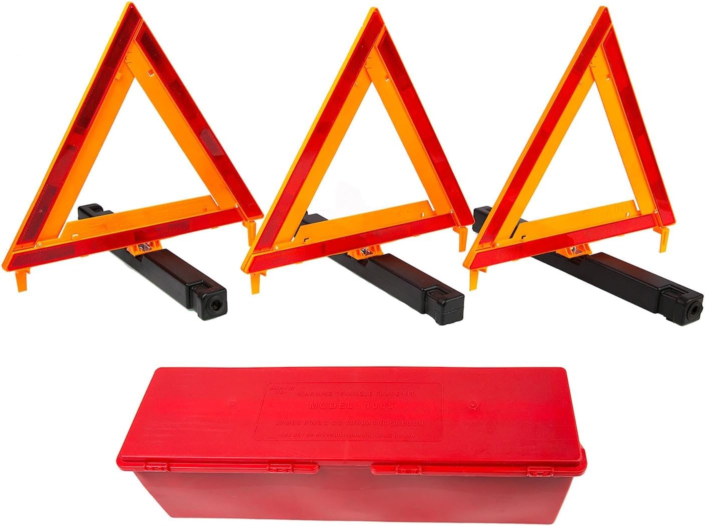 TRIANGLE EMERGENCY ROAD REFLECTORS WITH CASE