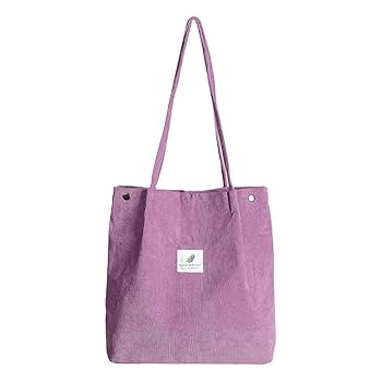 Corduroy Tote Bag, Fashion Corduroy Solid Color Tote Handbag