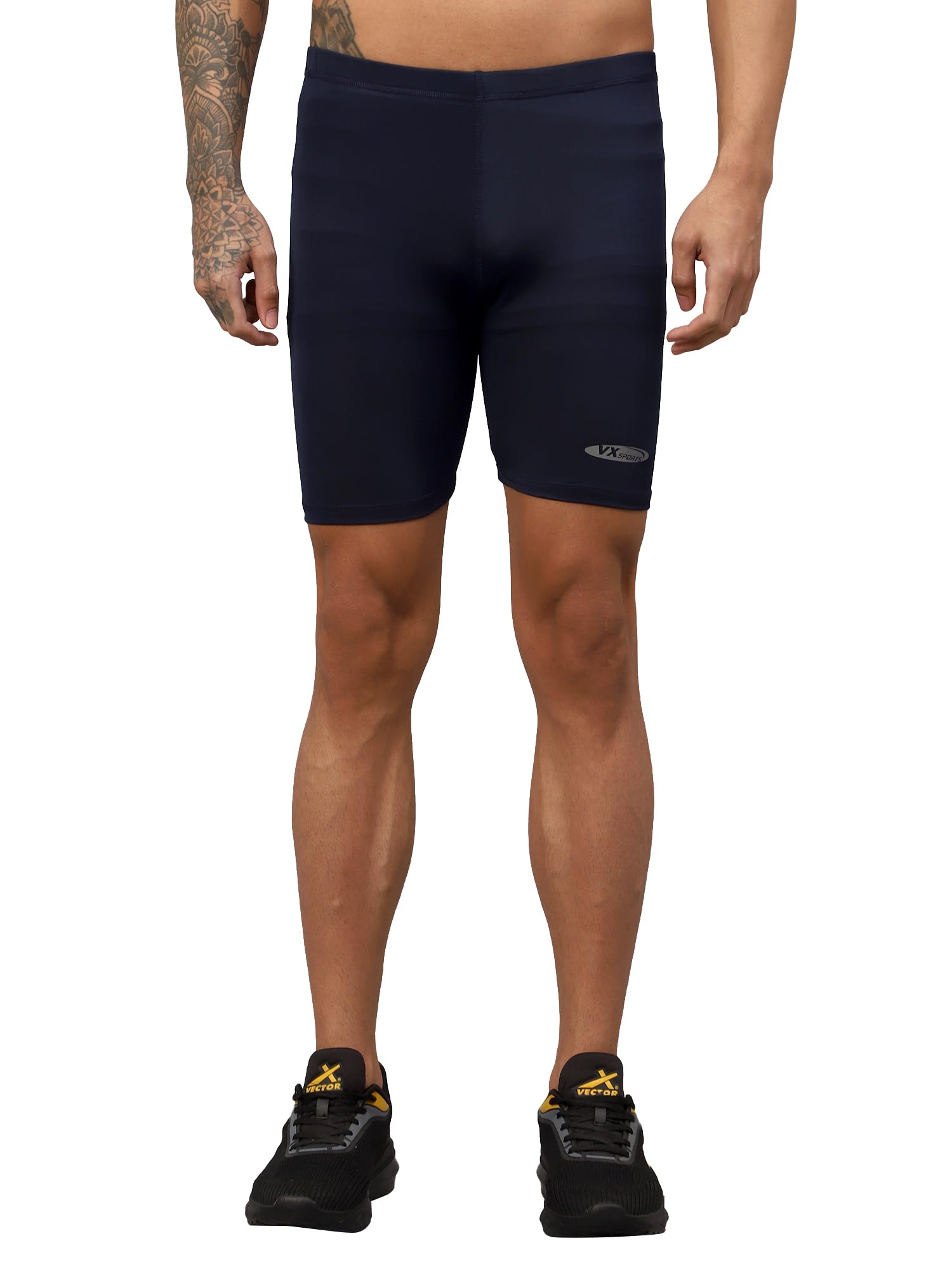 Vector X OMS-254 Men's Skin Tight Compression Bottom Shorts|High Waist Breathable Inner Shapewear for Sports, Gym, Running, Cycling, Swimming, Yoga| Quick Dry